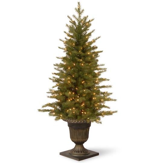 National Tree Company; 4ft. Pre-Lit Nordic Spruce® Entrance Artificial Christmas Tree, Clear Lights; Category:Shop All Christmas Trees; Image:1